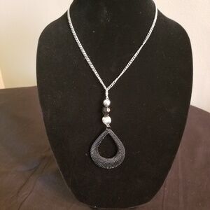 NECKLACE BLACK/SILVER